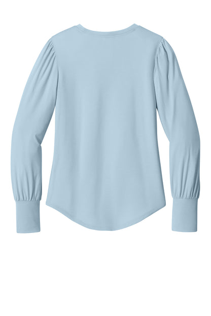 Mercer+Mettle Women's Stretch Jersey Long Sleeve Blouson Top MM1019 Celestial Blue