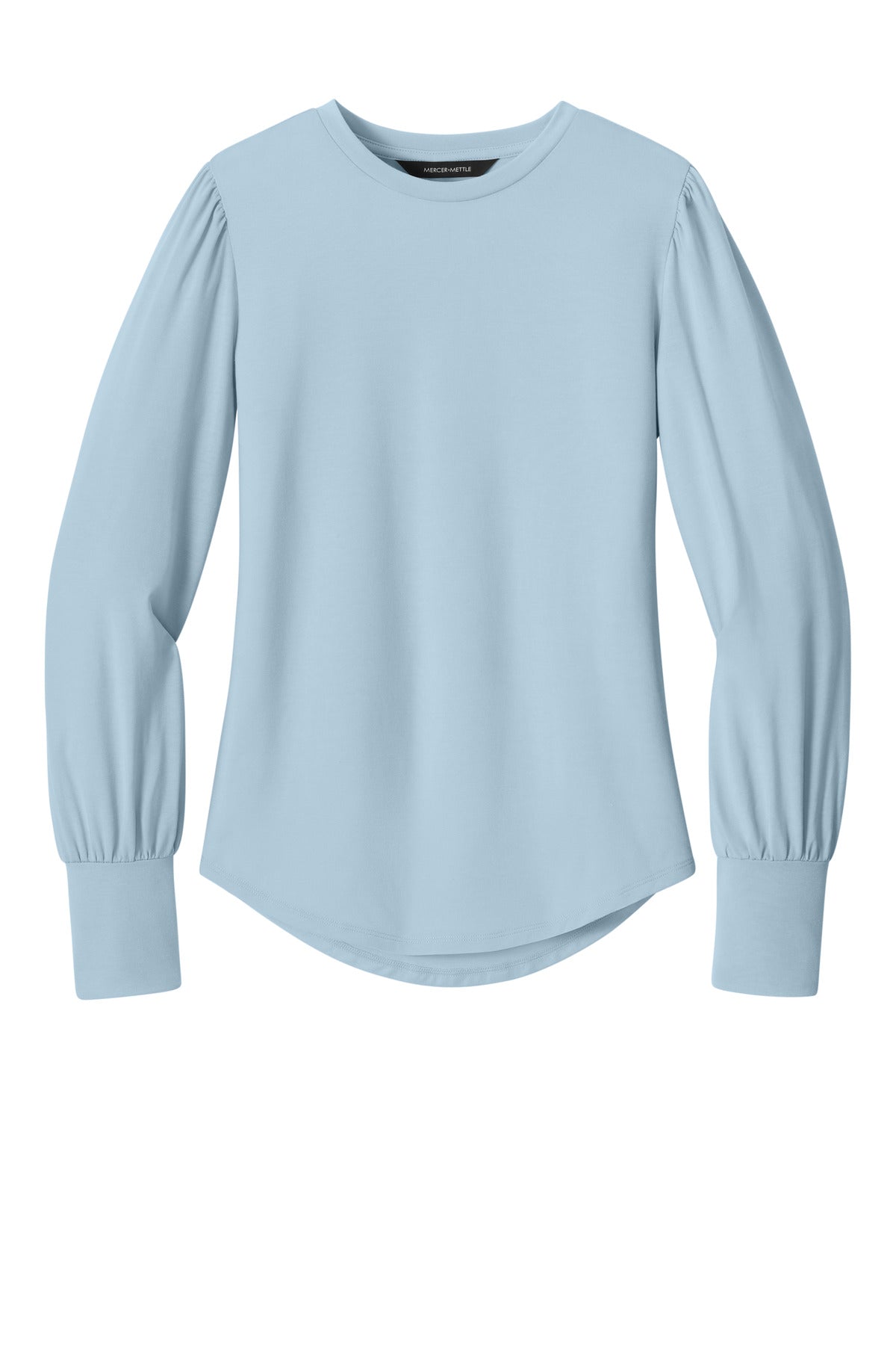 Mercer+Mettle Women's Stretch Jersey Long Sleeve Blouson Top MM1019 Celestial Blue