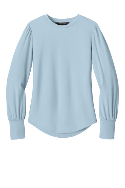 Mercer+Mettle Women's Stretch Jersey Long Sleeve Blouson Top MM1019 Celestial Blue