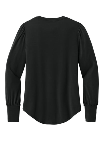 Mercer+Mettle Women's Stretch Jersey Long Sleeve Blouson Top MM1019 Deep Black