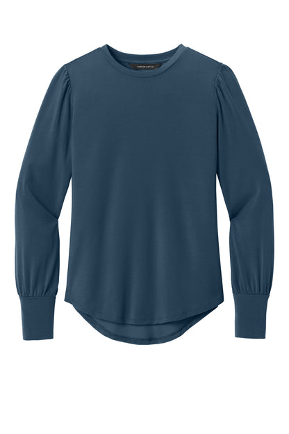 Mercer+Mettle Women's Stretch Jersey Long Sleeve Blouson Top MM1019 Insignia Blue