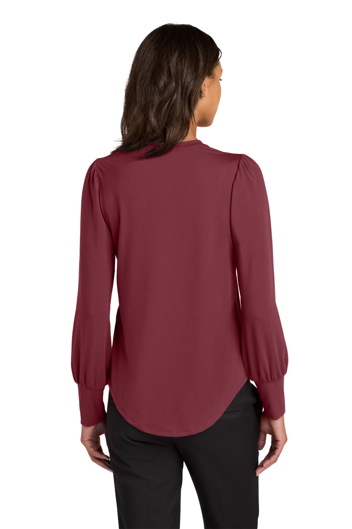 Mercer+Mettle Women's Stretch Jersey Long Sleeve Blouson Top MM1019 Rosewood