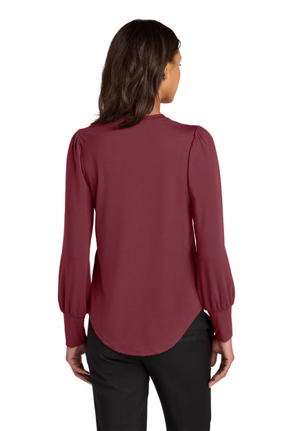 Mercer+Mettle Women's Stretch Jersey Long Sleeve Blouson Top MM1019 Rosewood