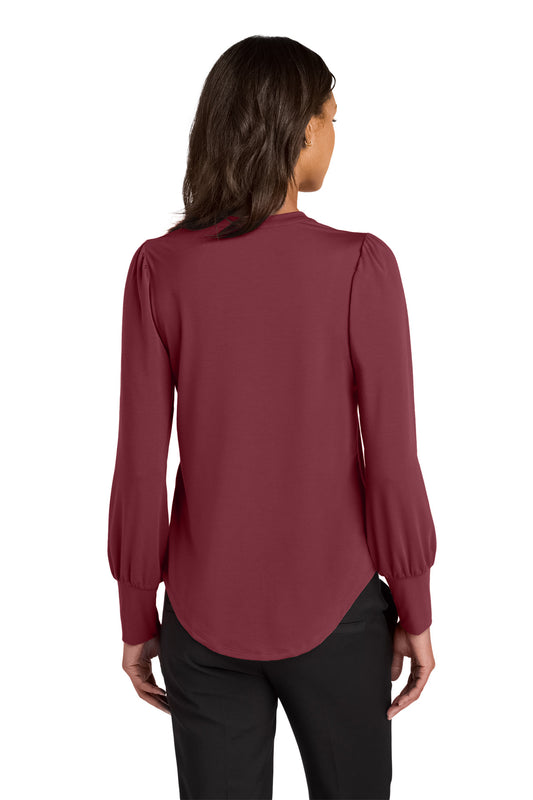 Mercer+Mettle Women's Stretch Jersey Long Sleeve Blouson Top MM1019 Rosewood