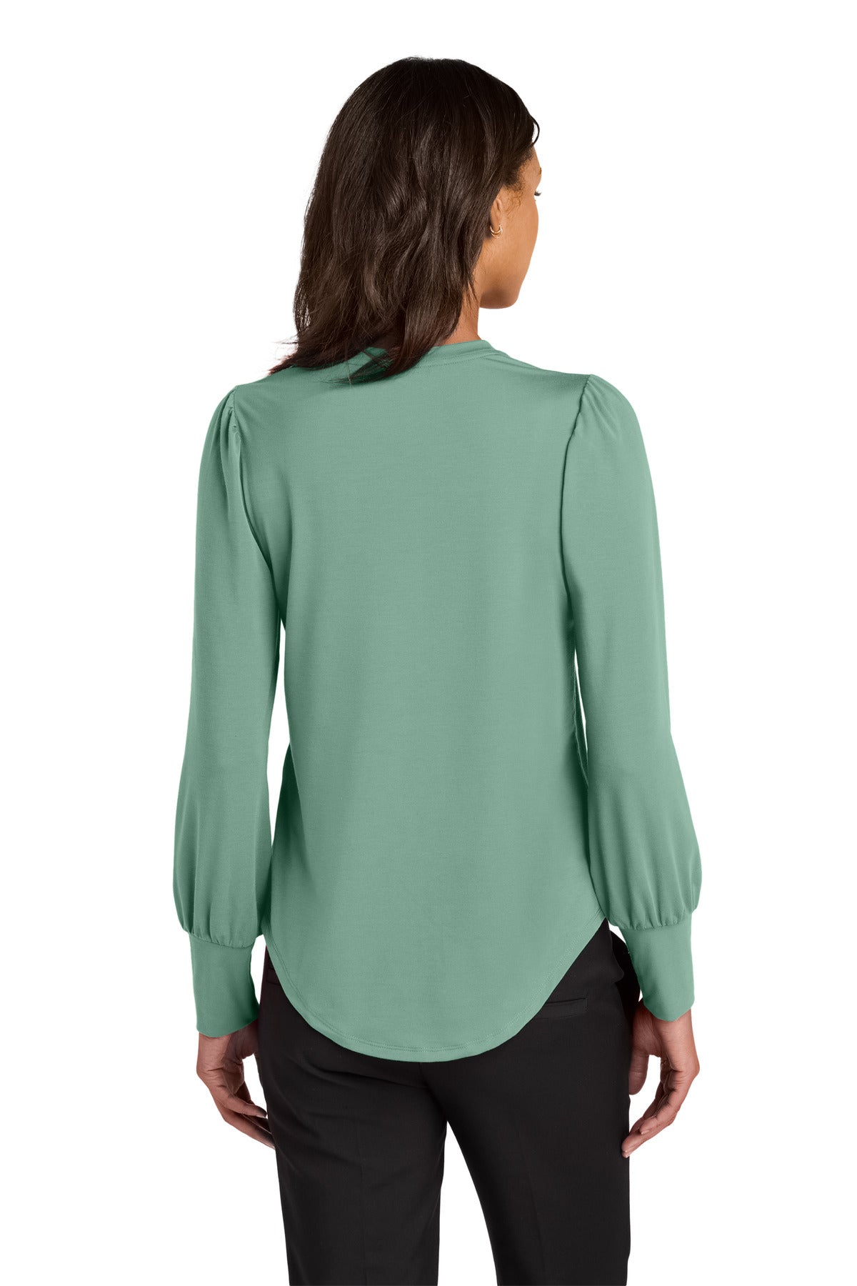 Mercer+Mettle Women's Stretch Jersey Long Sleeve Blouson Top MM1019 Sage
