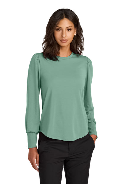 Mercer+Mettle Women's Stretch Jersey Long Sleeve Blouson Top MM1019 Sage
