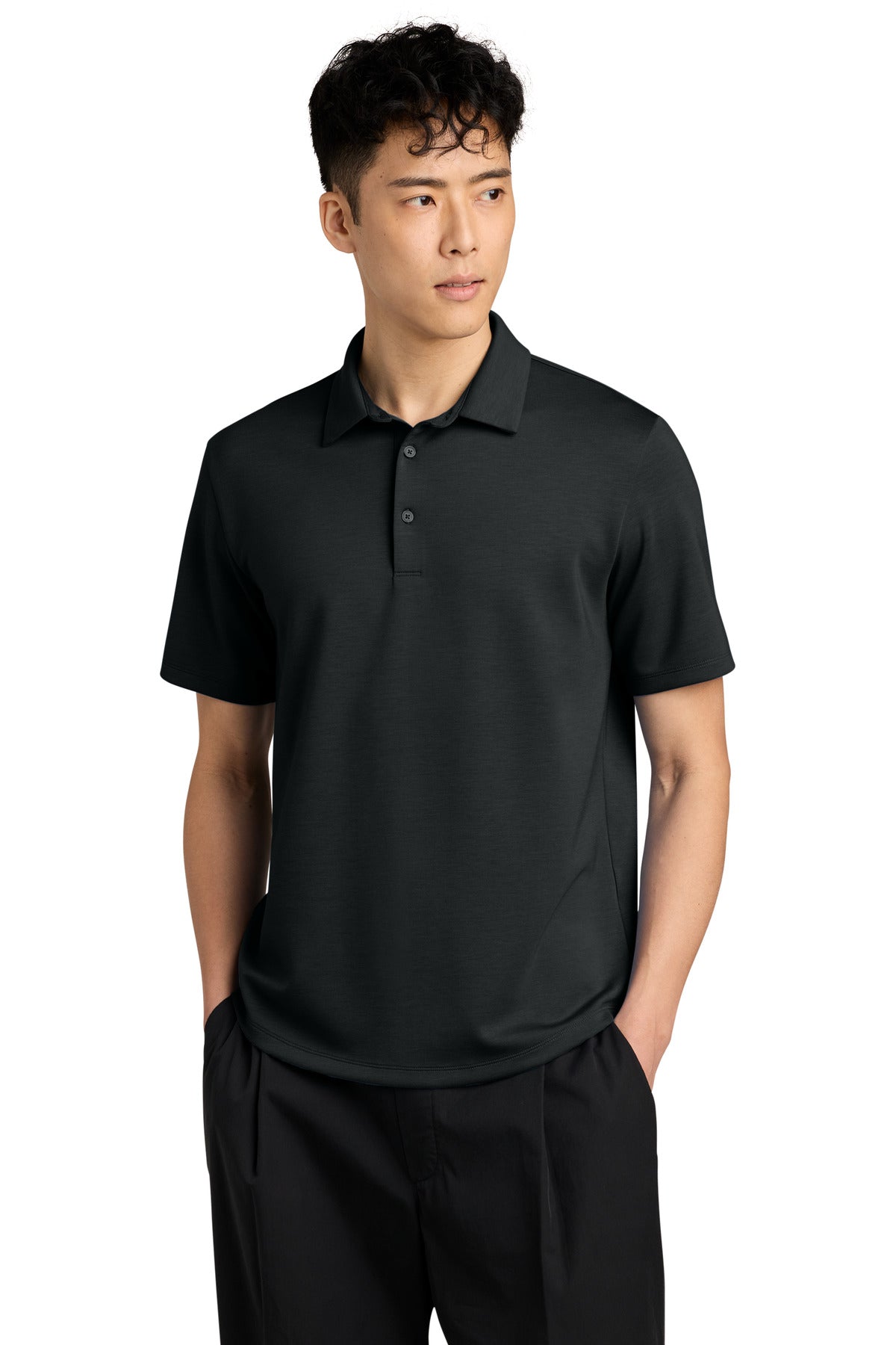 Mercer+Mettle Lite Spacer Polo MM1040 Deep Black