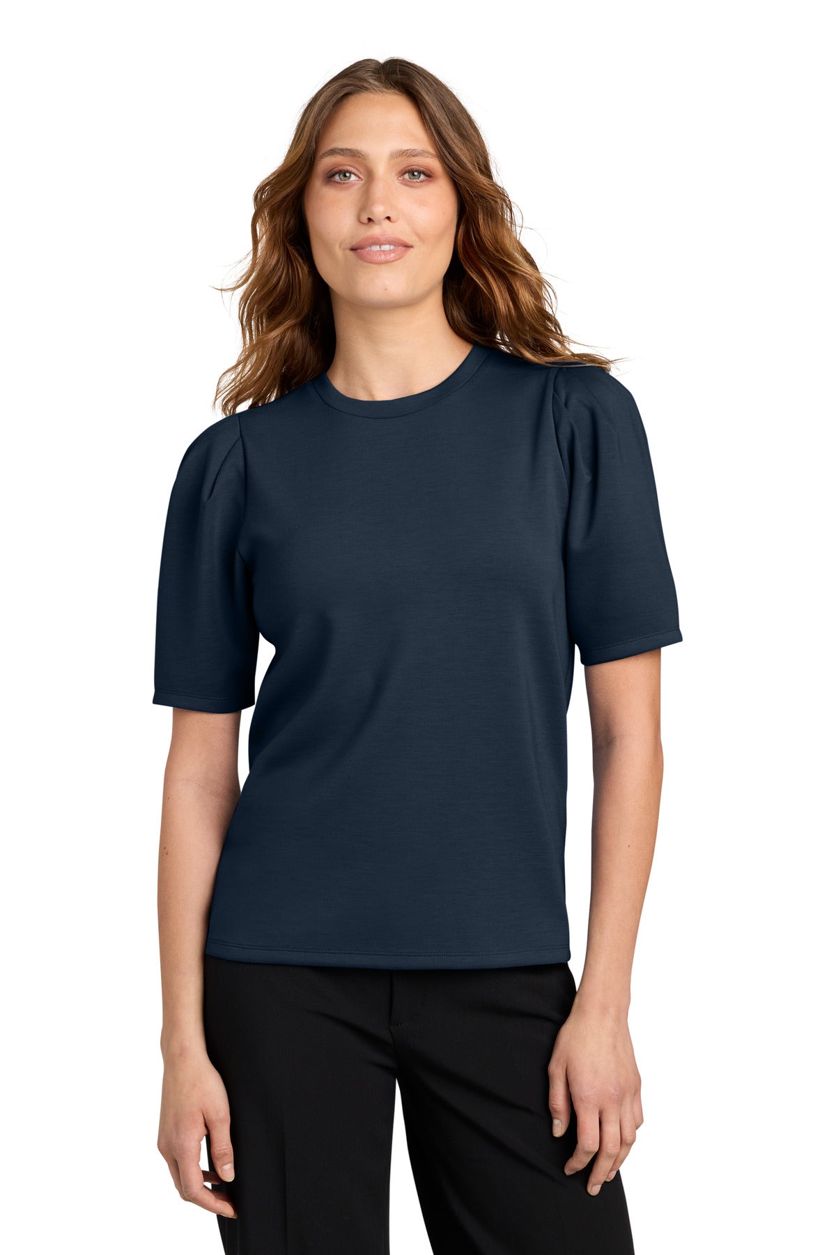 Mercer+Mettle Women's Short Sleeve Lite Spacer Top MM1041 Night Navy