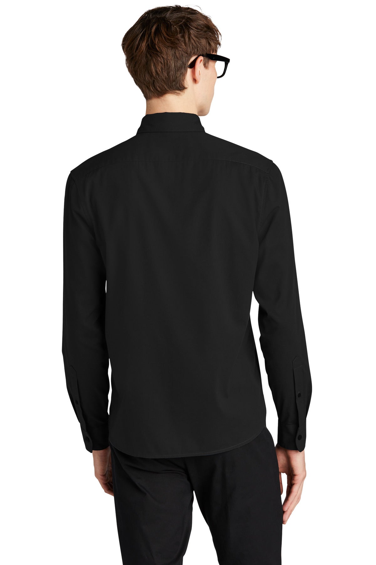 Mercer+Mettle Long Sleeve Stretch Woven Shirt MM2000 Deep Black
