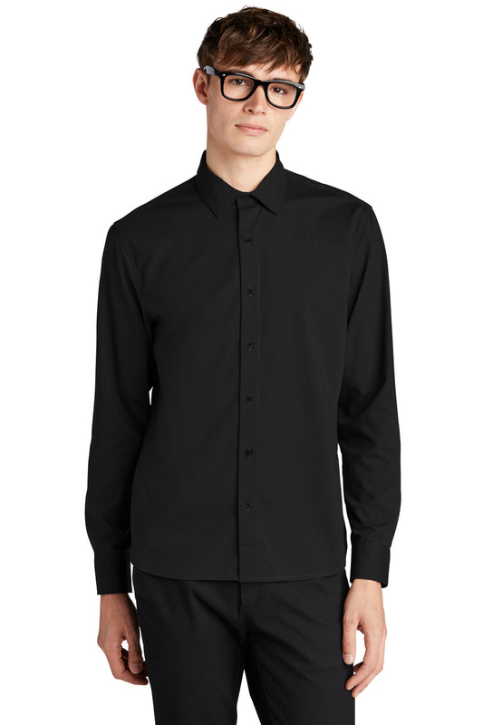 Mercer+Mettle Long Sleeve Stretch Woven Shirt MM2000 Deep Black