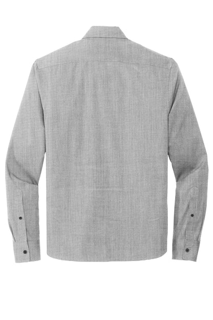 Mercer+Mettle Long Sleeve Stretch Woven Shirt MM2000 Gusty Grey End On End