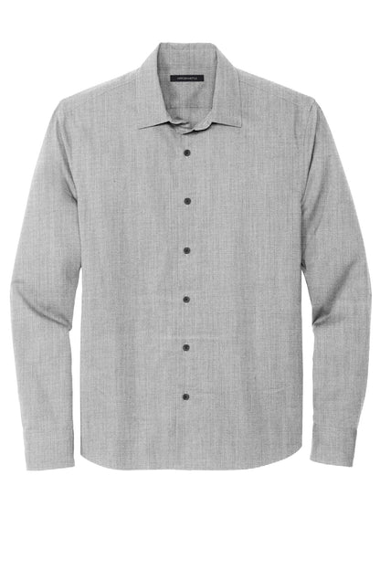 Mercer+Mettle Long Sleeve Stretch Woven Shirt MM2000 Gusty Grey End On End