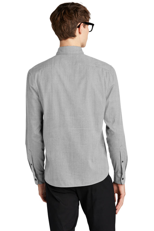 Mercer+Mettle Long Sleeve Stretch Woven Shirt MM2000 Gusty Grey End On End