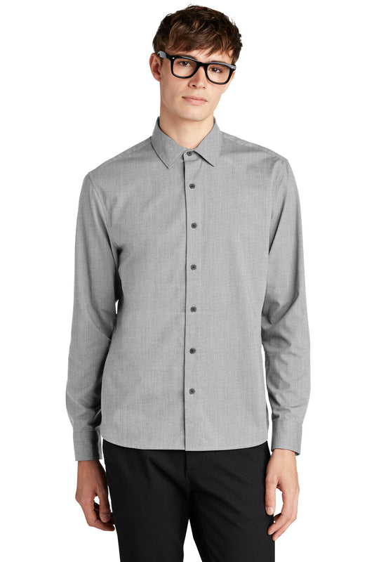Mercer+Mettle Long Sleeve Stretch Woven Shirt MM2000 Gusty Grey End On End