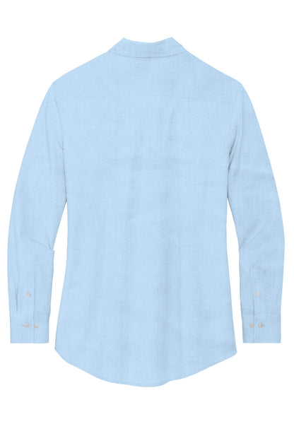 Mercer+Mettle Women's Long Sleeve Stretch Woven Shirt MM2001 Air Blue End On End