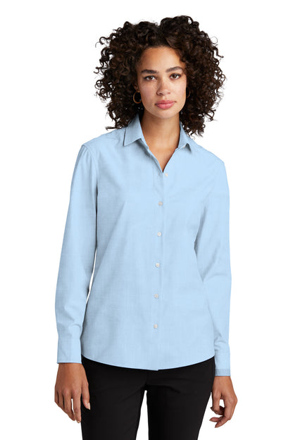 Mercer+Mettle Women's Long Sleeve Stretch Woven Shirt MM2001 Air Blue End On End