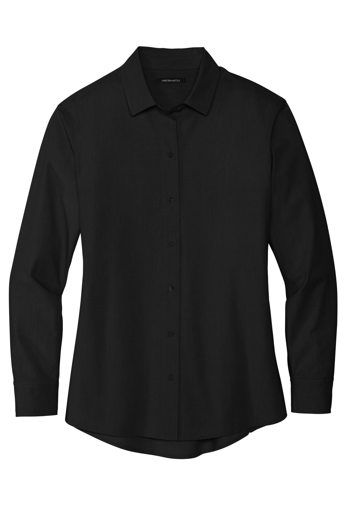 Mercer+Mettle Women's Long Sleeve Stretch Woven Shirt MM2001 Deep Black