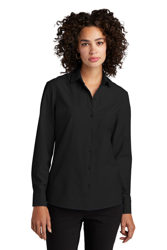 Mercer+Mettle Women's Long Sleeve Stretch Woven Shirt MM2001 Deep Black
