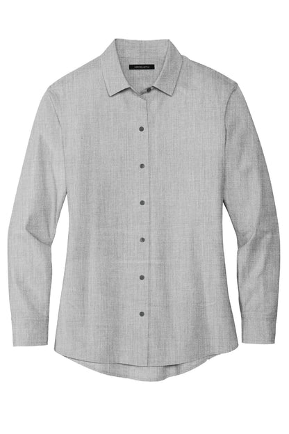Mercer+Mettle Women's Long Sleeve Stretch Woven Shirt MM2001 Gusty Grey End On End