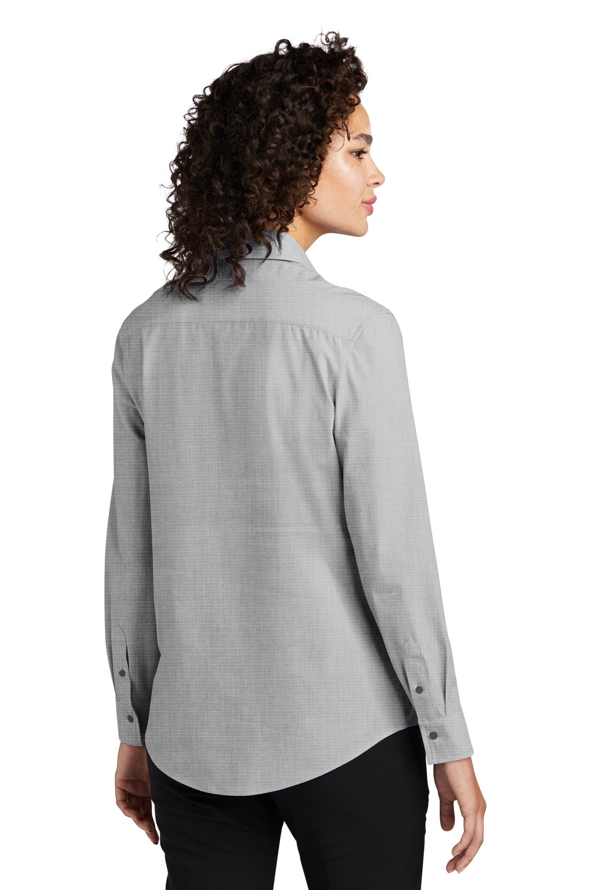 Mercer+Mettle Women's Long Sleeve Stretch Woven Shirt MM2001 Gusty Grey End On End