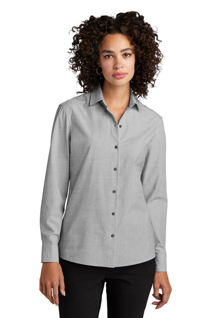 Mercer+Mettle Women's Long Sleeve Stretch Woven Shirt MM2001 Gusty Grey End On End