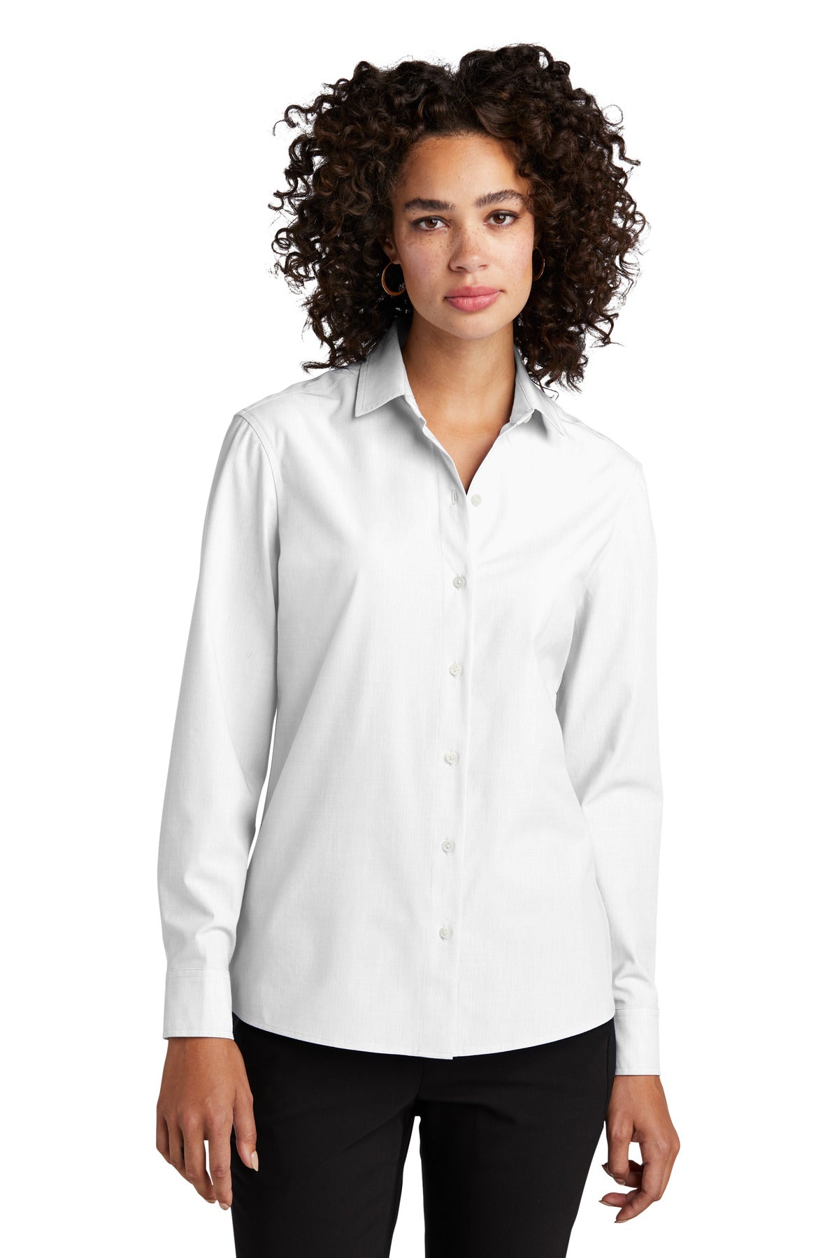 Mercer+Mettle Women's Long Sleeve Stretch Woven Shirt MM2001 White