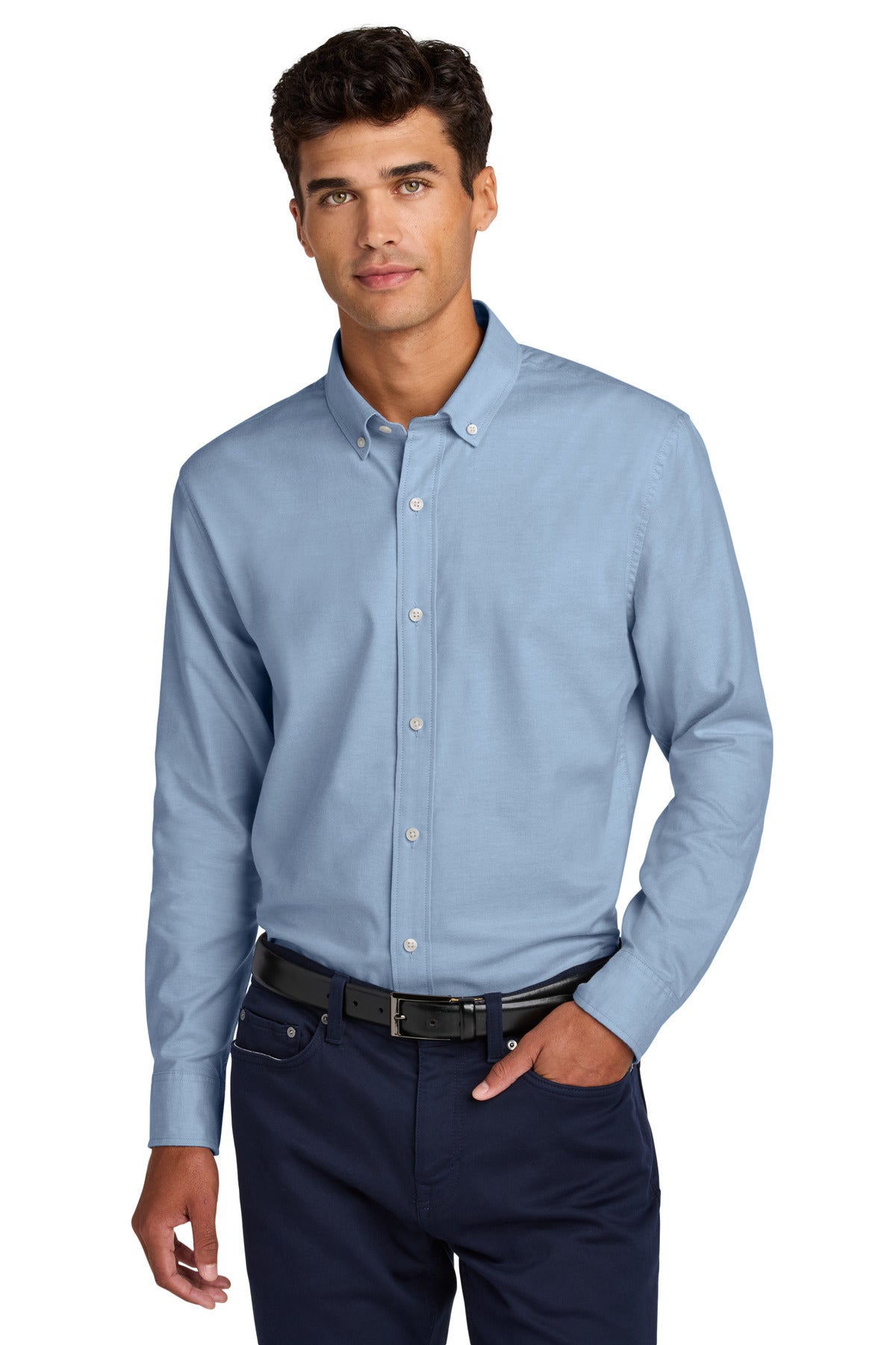 Mercer+Mettle Long Sleeve Modern Oxford Shirt MM2002 Cobalt