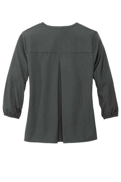 Mercer+Mettle Women's Stretch Crepe 3/4-Sleeve Blouse MM2011 Anchor Grey