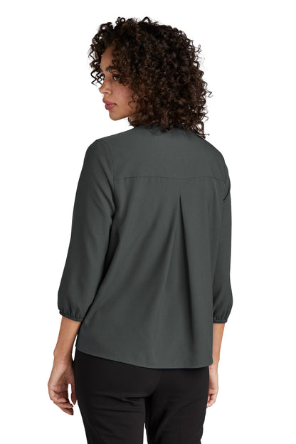 Mercer+Mettle Women's Stretch Crepe 3/4-Sleeve Blouse MM2011 Anchor Grey