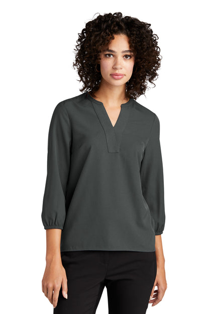 Mercer+Mettle Women's Stretch Crepe 3/4-Sleeve Blouse MM2011 Anchor Grey