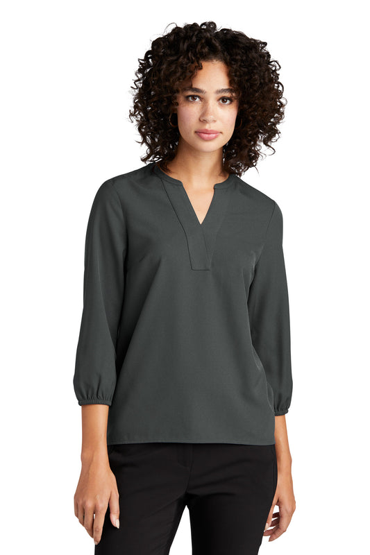 Mercer+Mettle Women's Stretch Crepe 3/4-Sleeve Blouse MM2011 Anchor Grey