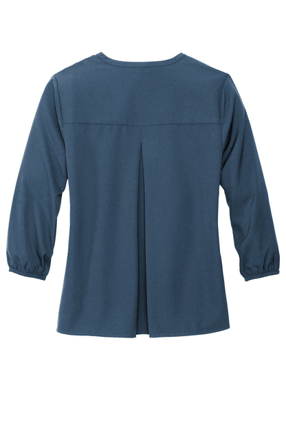 Mercer+Mettle Women's Stretch Crepe 3/4-Sleeve Blouse MM2011 Insignia Blue