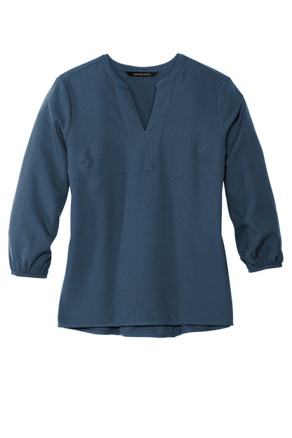 Mercer+Mettle Women's Stretch Crepe 3/4-Sleeve Blouse MM2011 Insignia Blue
