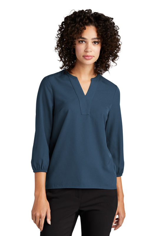 Mercer+Mettle Women's Stretch Crepe 3/4-Sleeve Blouse MM2011 Insignia Blue