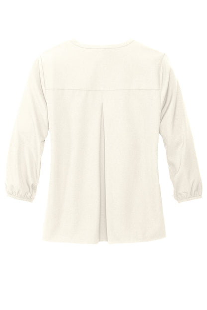 Mercer+Mettle Women's Stretch Crepe 3/4-Sleeve Blouse MM2011 Ivory Chiffon