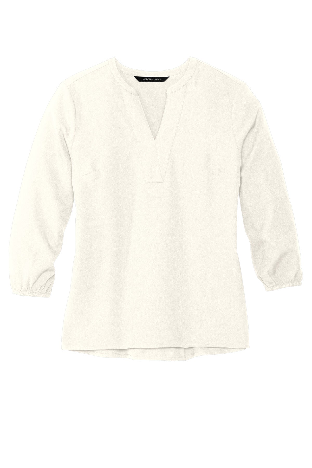Mercer+Mettle Women's Stretch Crepe 3/4-Sleeve Blouse MM2011 Ivory Chiffon