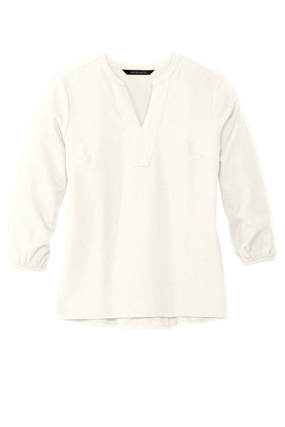 Mercer+Mettle Women's Stretch Crepe 3/4-Sleeve Blouse MM2011 Ivory Chiffon