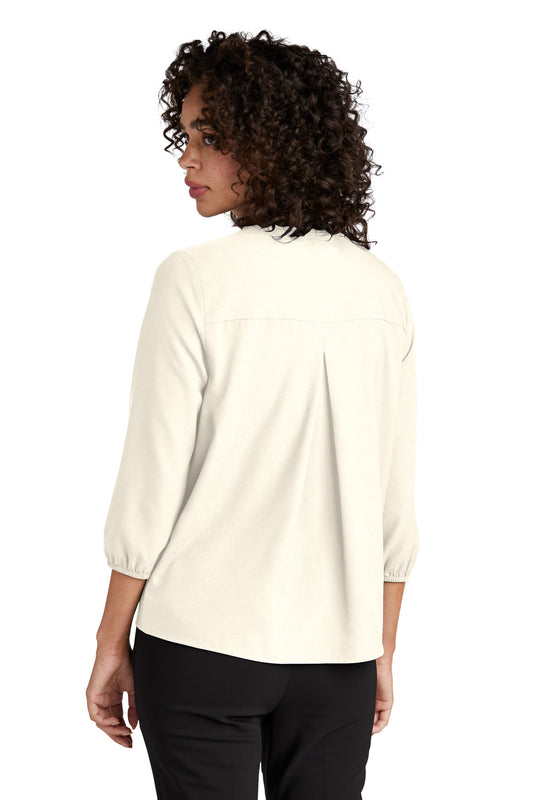 Mercer+Mettle Women's Stretch Crepe 3/4-Sleeve Blouse MM2011 Ivory Chiffon