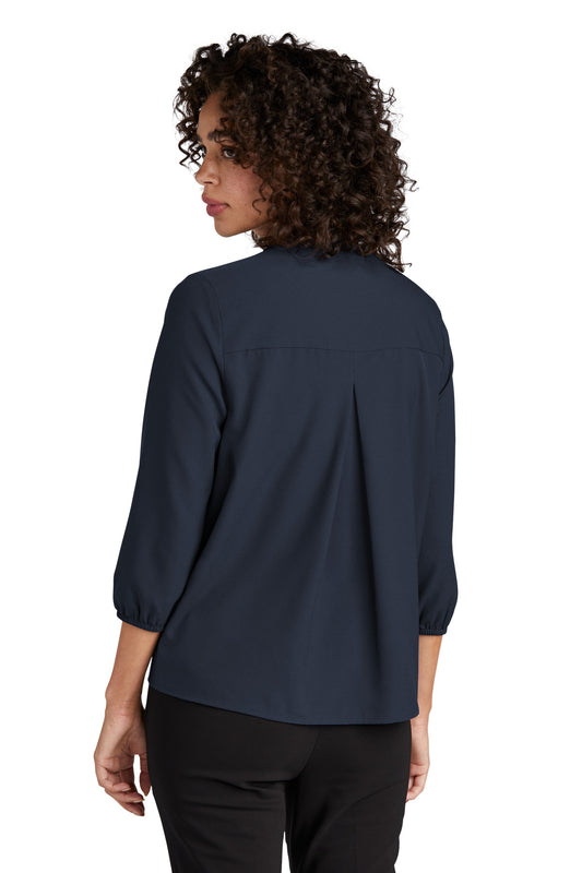 Mercer+Mettle Women's Stretch Crepe 3/4-Sleeve Blouse MM2011 Night Navy