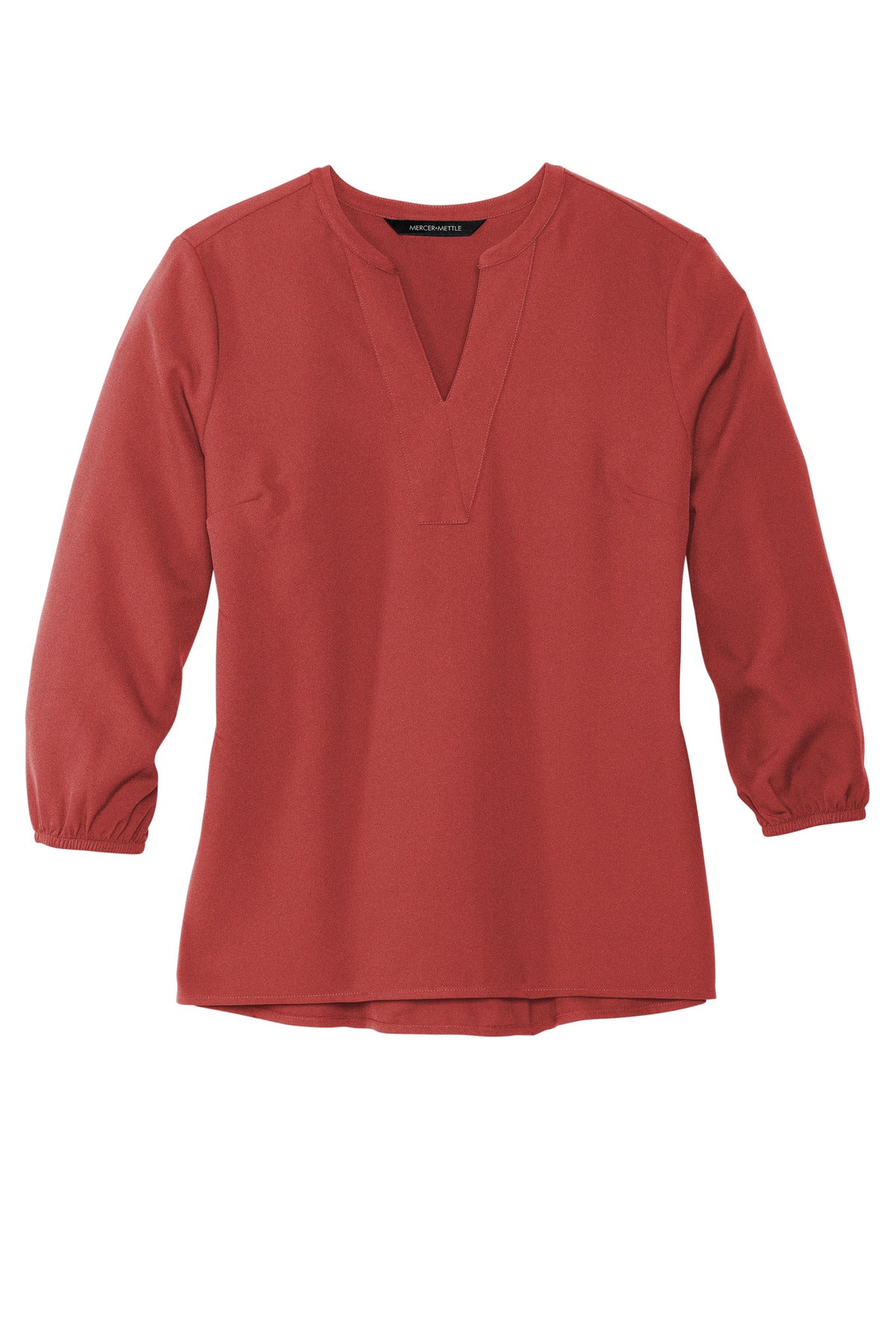 Mercer+Mettle Women's Stretch Crepe 3/4-Sleeve Blouse MM2011 Terracotta
