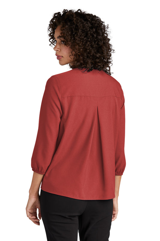 Mercer+Mettle Women's Stretch Crepe 3/4-Sleeve Blouse MM2011 Terracotta