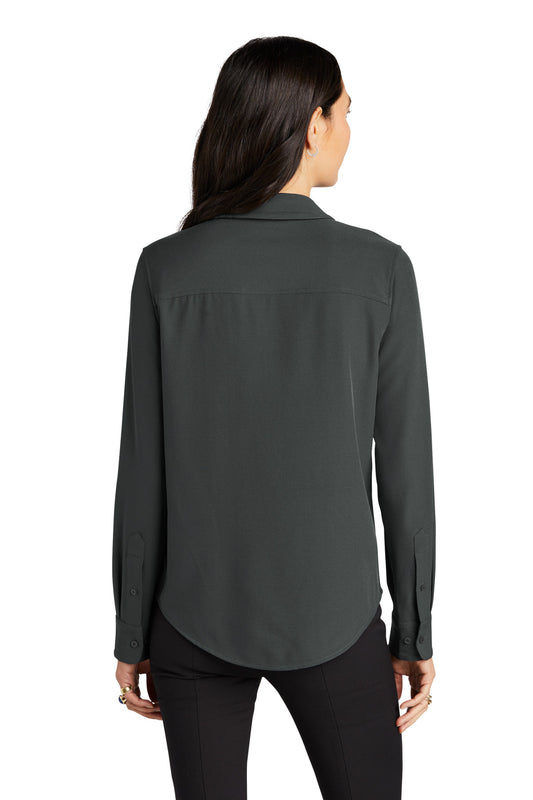 Mercer+Mettle Women's Stretch Crepe Long Sleeve Camp MM2013 Anchor Grey