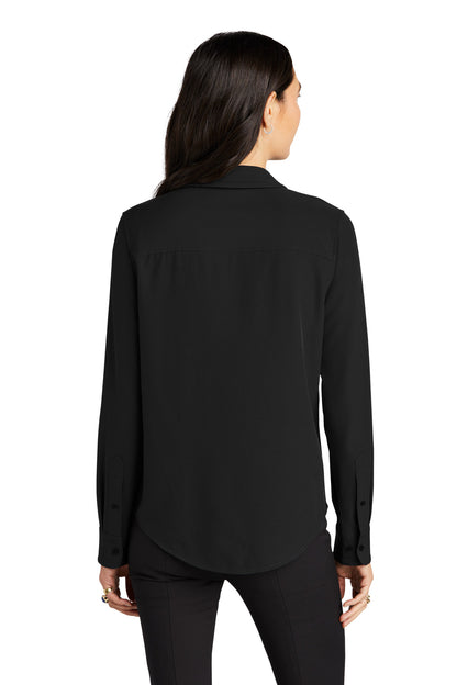 Mercer+Mettle Women's Stretch Crepe Long Sleeve Camp MM2013 Deep Black
