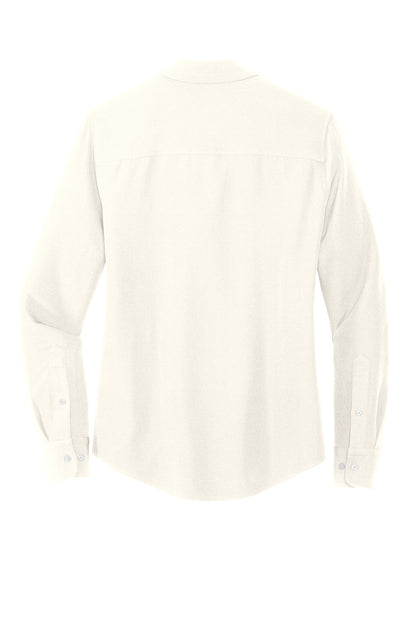 Mercer+Mettle Women's Stretch Crepe Long Sleeve Camp MM2013 Ivory Chiffon