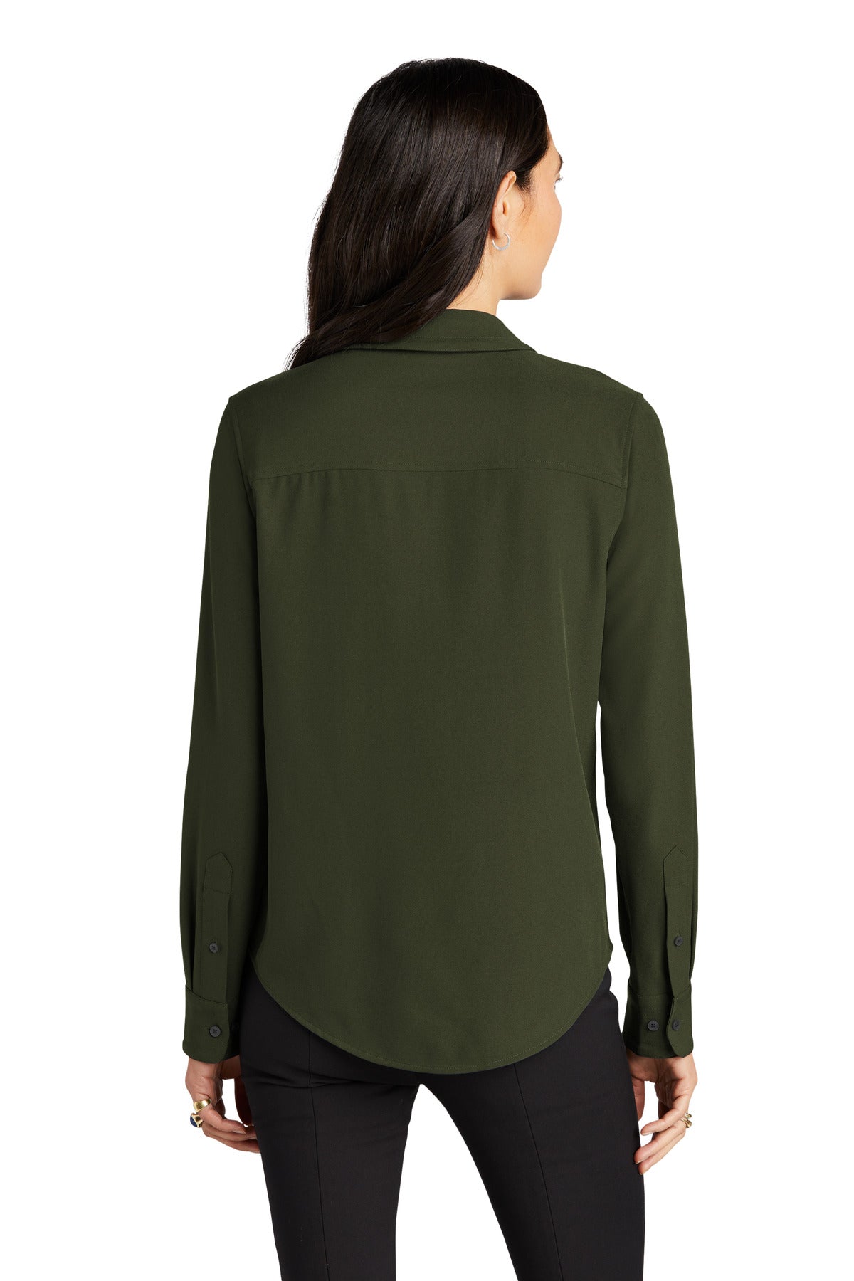 Mercer+Mettle Women's Stretch Crepe Long Sleeve Camp MM2013 Townsend Green