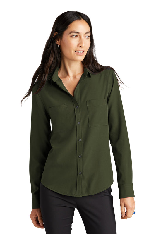 Mercer+Mettle Women's Stretch Crepe Long Sleeve Camp MM2013 Townsend Green