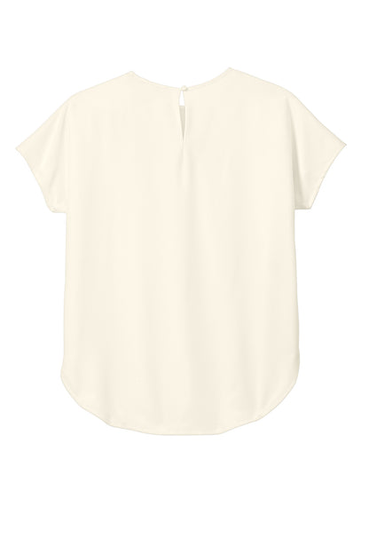 Mercer+Mettle Women's Stretch Crepe Crew MM2015 Ivory Chiffon