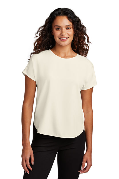 Mercer+Mettle Women's Stretch Crepe Crew MM2015 Ivory Chiffon