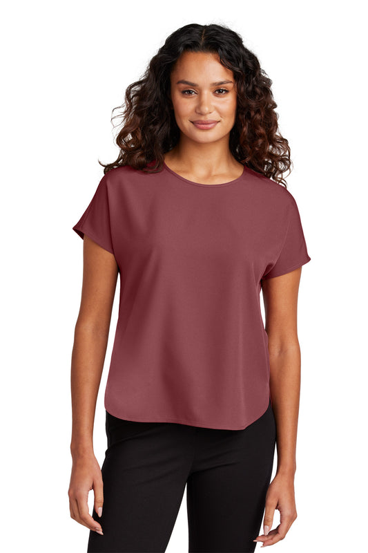 Mercer+Mettle Women's Stretch Crepe Crew MM2015 Rosewood