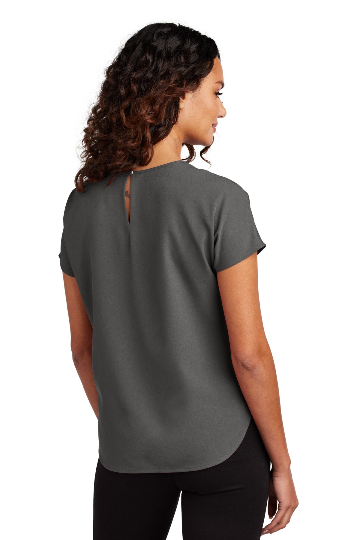 Mercer+Mettle Women's Stretch Crepe Crew MM2015 Anchor Grey